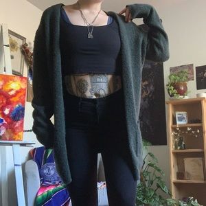 LA Hearts Forest Green Cardigan